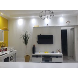 Painel Ripado Versátil 270x110cm: 01 Unid. (3m²) Polietileno - Talatto Painéis - Branco Tx - 5