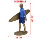 Ver imagem 2 de Escultura Decorativa Surfista Prancha Resina Estatueta 26cm