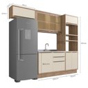 Ver imagem 4 de Cozinha Modulada 4 Peças 7 Portas 3 Gavetas com Divisor de Talheres 1 Nicho para Forno Viena Bege/Lo