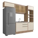 Ver imagem 3 de Cozinha Modulada 4 Peças 7 Portas 3 Gavetas com Divisor de Talheres 1 Nicho para Forno Viena Bege/Lo