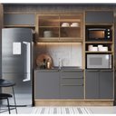 Ver imagem 1 de Cozinha Modulada 4 Peças 7 Portas 3 Gavetas com Divisor de Talheres 1 Nicho para Forno Viena Cinza