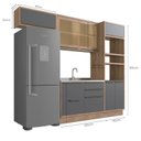 Ver imagem 4 de Cozinha Modulada 4 Peças 7 Portas 3 Gavetas com Divisor de Talheres 1 Nicho para Forno Viena Cinza