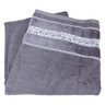 Toalhão De Banho Teka - Cinza Com Barra Decorada Arabescos - 1