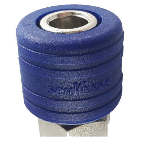 Kit 5 Engate Rapido Com Capa De Nylon Azul Femea 1/4 - 2