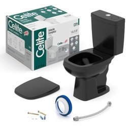 Kit Vaso Sanitário com Caixa Acoplada Smart Clean® Harpic e Assento Soft Close City Celite - 5