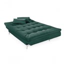 Ver mais imagens de Sofá Cama Versátil 3 Lugares Império Reclinável Pés de Alumínio Espuma D33 Suede Verde 403
