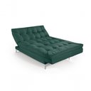 Ver imagem 3 de Sofá Cama Versátil 3 Lugares Império Reclinável Pés de Alumínio Espuma D33 Suede Verde 403