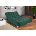 Ver imagem 1 de Sofá Cama Versátil 3 Lugares Império Reclinável Pés de Alumínio Espuma D33 Suede Verde 403