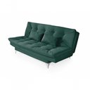 Ver imagem 2 de Sofá Cama Versátil 3 Lugares Império Reclinável Pés de Alumínio Espuma D33 Suede Verde 403