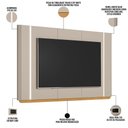 Ver imagem 4 de Painel para Tv 75 Pol com Led 240cm Elysia L05 Tauari Off White Fosco - Lyam Decor