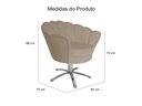 Ver imagem 3 de Kit 2 Poltronas Decorativa Pétala Base Giratória Metal Suede Capuccino Mz Decor