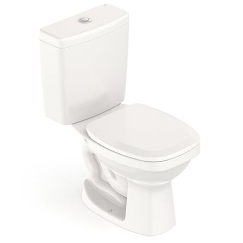 Kit Vaso Sanitário com Caixa Acoplada e Assento Like Celite Bege/Pergamon Brilhante