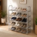 Ver imagem 2 de Estante Sapateira Inox 5 Prateleira Organizadora de Sapatos 15 Pares Armario Desmontavel Modular Rac