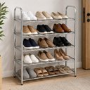 Ver imagem 6 de Estante Sapateira Inox 5 Prateleira Organizadora de Sapatos 15 Pares Armario Desmontavel Modular Rac