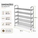 Ver mais imagens de Estante Sapateira Inox 5 Prateleira Organizadora de Sapatos 15 Pares Armario Desmontavel Modular Rac