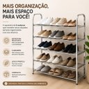 Ver imagem 3 de Estante Sapateira Inox 5 Prateleira Organizadora de Sapatos 15 Pares Armario Desmontavel Modular Rac