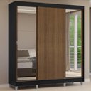 Ver imagem 1 de Guarda-Roupa Casal com Pés 3 Portas de Correr com Espelhos Reno Madesa