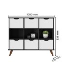 Ver imagem 6 de Nicho Organizador Retro Preto com 6 Gavetas Brancas 108 X 92,5cm - Fdecor