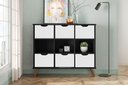 Ver imagem 2 de Nicho Organizador Retro Preto com 6 Gavetas Brancas 108 X 92,5cm - Fdecor