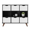 Ver imagem 1 de Nicho Organizador Retro Preto com 6 Gavetas Brancas 108 X 92,5cm - Fdecor