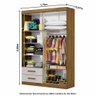 Guarda Roupa Casal Modulado 5 Portas Hercules 4 Portas 4 Gavetas Cinamomo com Off White - 7