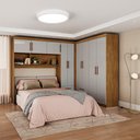 Ver imagem 1 de Guarda Roupa Casal Modulado 5 Portas Hercules 4 Portas 4 Gavetas Cinamomo com Off White