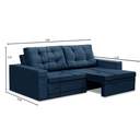 Ver imagem 2 de Sofá Retrátil 2 Lugares 1,80m Leda Suede Azul