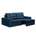Ver imagem 3 de Sofá Retrátil 2 Lugares 1,80m Leda Suede Azul