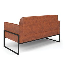 Sofá Namoradeira com 2 Poltronas Base Industrial Alta Preto Marisa Corano D03 - D'rossi Drossi Nozes - 5