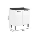 Ver imagem 3 de Balcão de Cozinha Bella 1 Porta C/ Tampo 80cm Branco - Bertolini