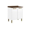 Ver imagem 1 de Balcão de Cozinha Bella 1 Porta C/ Tampo 80cm Branco - Bertolini