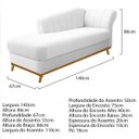 Ver imagem 4 de Kit Diva Recamier Vanessa 140cm Lado Esquerdo e 02 Poltronas Laura Suede - Doce Sonho Móveis RECAMIE