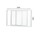 Ver imagem 3 de Janela de Correr Abertura Dupla Premium 2 Folhas Vidro Liso 100x200cm Yescasa