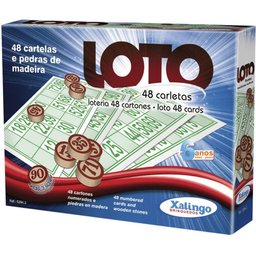 Jogo de Bingo Loto 48 Cartelas C/PEDRA Madei - 1