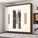Ver imagem 3 de Guarda-roupa Elegance 6 Portas Imbuia Champanhe com Espelho 8 Pés Madeira 225x218cm