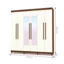 Ver imagem 2 de Guarda-roupa Elegance 6 Portas Imbuia Champanhe com Espelho 8 Pés Madeira 225x218cm