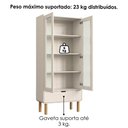 Ver imagem 6 de Cristaleira 2 Portas 180x80 Cm Pes Madeira Maciça 28105 Off White Artesano
