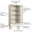 Ver imagem 5 de Cristaleira 2 Portas 180x80 Cm Pes Madeira Maciça 28105 Off White Artesano
