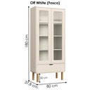 Ver imagem 3 de Cristaleira 2 Portas 180x80 Cm Pes Madeira Maciça 28105 Off White Artesano