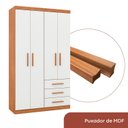 Ver imagem 4 de Guarda-Roupa Solteiro 4 Portas 3 Gavetas Advantage Freijó/ Off-White