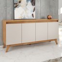 Ver imagem 1 de Buffet Aparador 4 Portas MDP/MDF Mel Off White 156cm Eifel Marrom