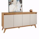 Ver imagem 2 de Buffet Aparador 4 Portas MDP/MDF Mel Off White 156cm Eifel Marrom