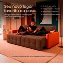 Ver imagem 4 de Sofá Retrátil Reclinável Living Cinema Linho/Corino 226cm Átrio – Paraná Metal:Marrom