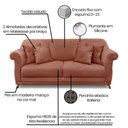 Ver imagem 5 de Sofá 3 Lugares Pé de Madeira Julieta 220 Cm Veludo Cobre S04 - D'Rossi