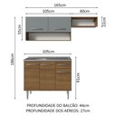 Ver imagem 4 de Armário de Cozinha Compacta 165cm com Pia Rustic/Cinza Emilly Madesa 09