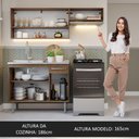 Ver imagem 7 de Armário de Cozinha Compacta 165cm com Pia Rustic/Cinza Emilly Madesa 09