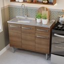 Ver imagem 6 de Armário de Cozinha Compacta 165cm com Pia Rustic/Cinza Emilly Madesa 09