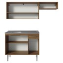 Ver mais imagens de Armário de Cozinha Compacta 165cm com Pia Rustic/Cinza Emilly Madesa 09