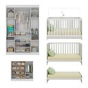 Ver imagem 5 de Quarto de Bebê Completo Berço Americano 3 em 1 Colchão Encanto Multimóveis Mp4597 Branco/off