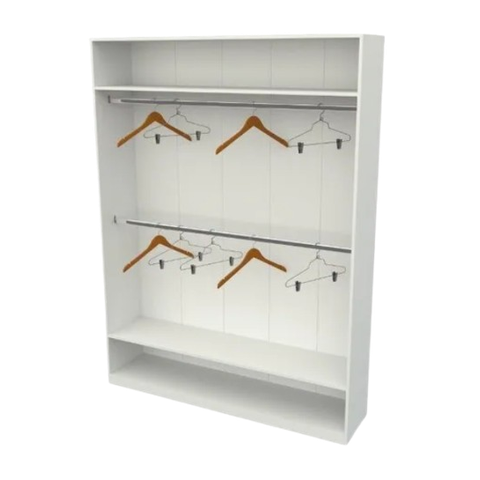 Armário Arara Dupla 2 Cabideiros + Prateleiras G3 Guarda Roupas Branco